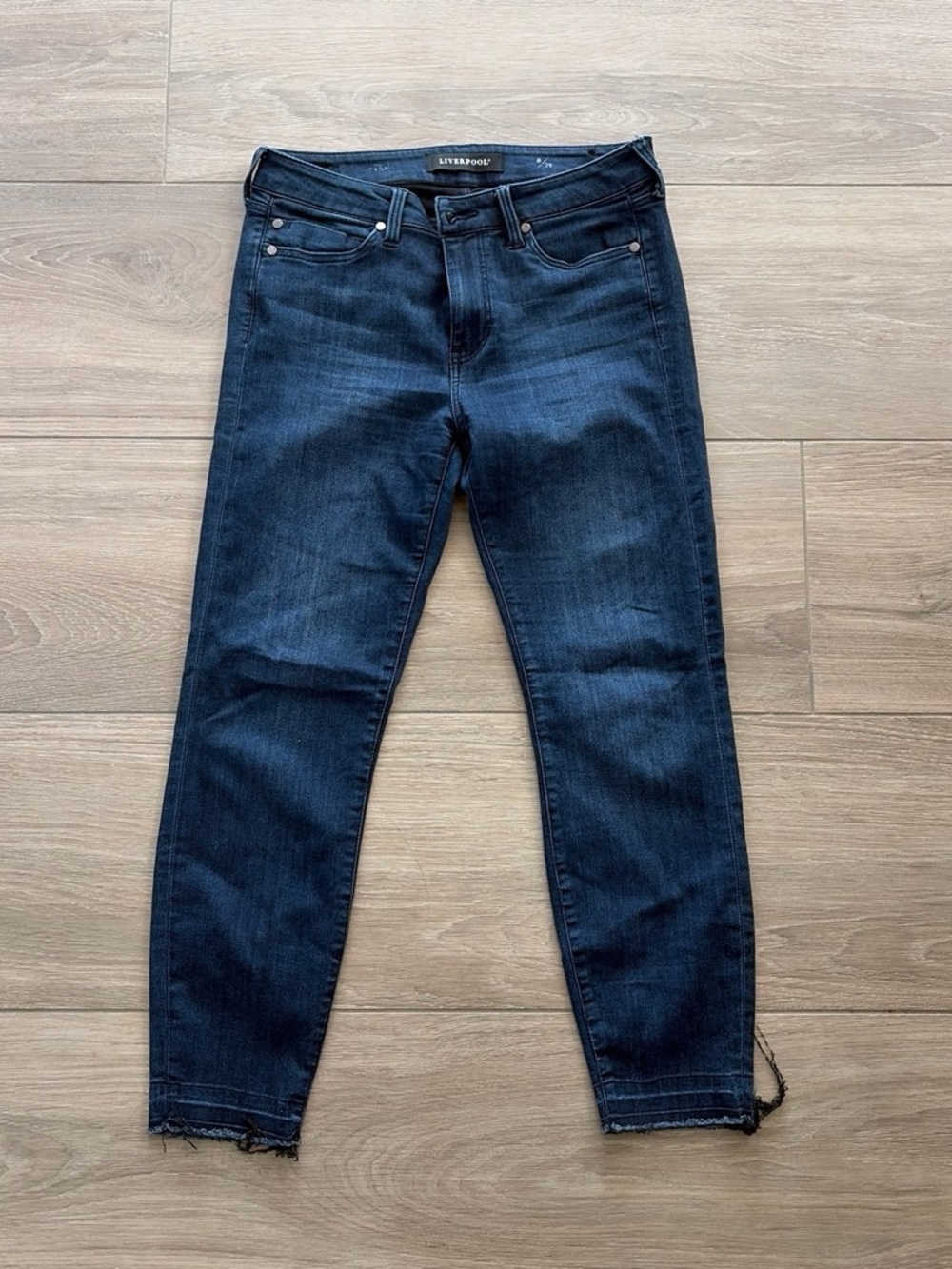 Liverpool Dark Blue Cropped Skinny Jeans
